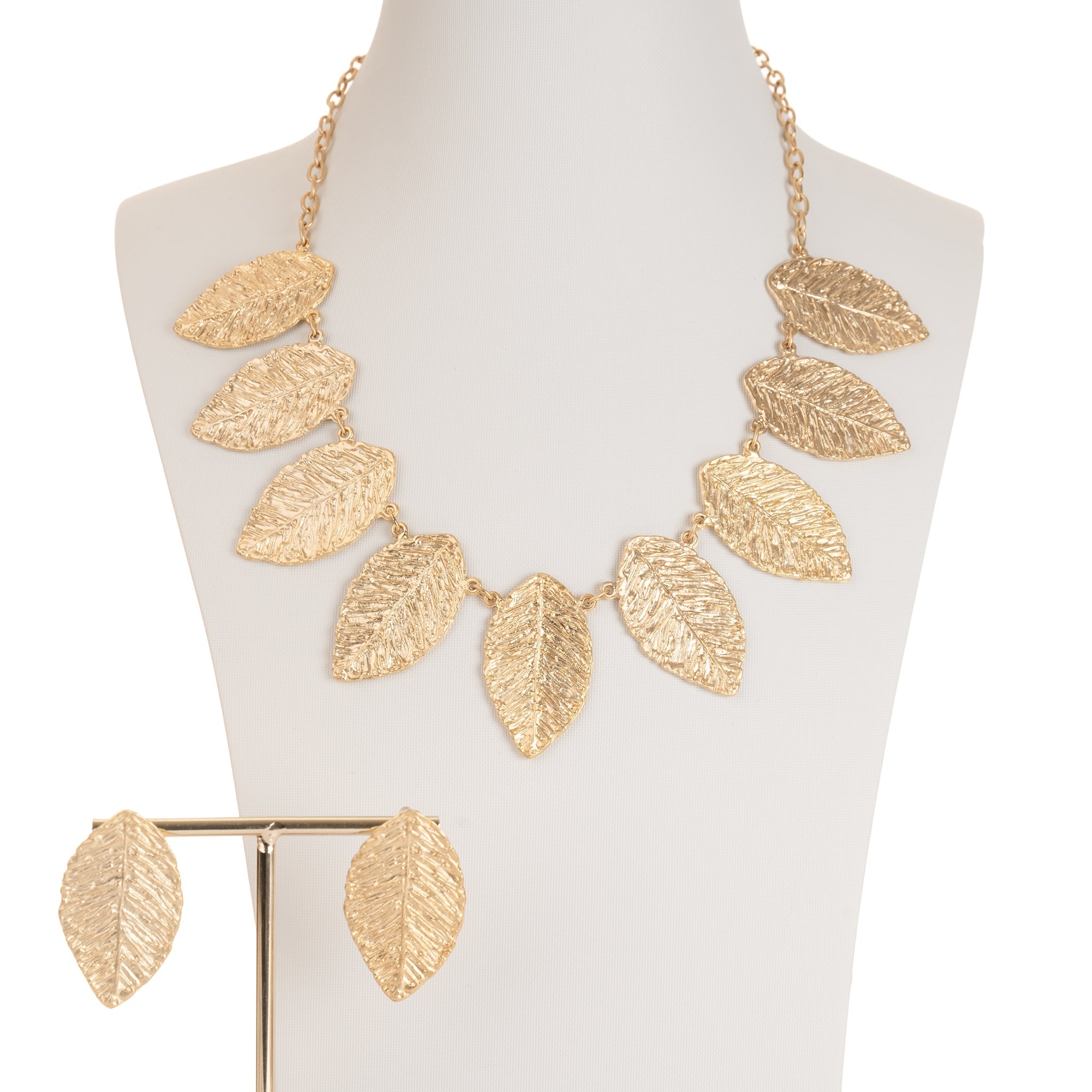 Aspen Gold Necklace and Earrings Set - Cherry Blossom
