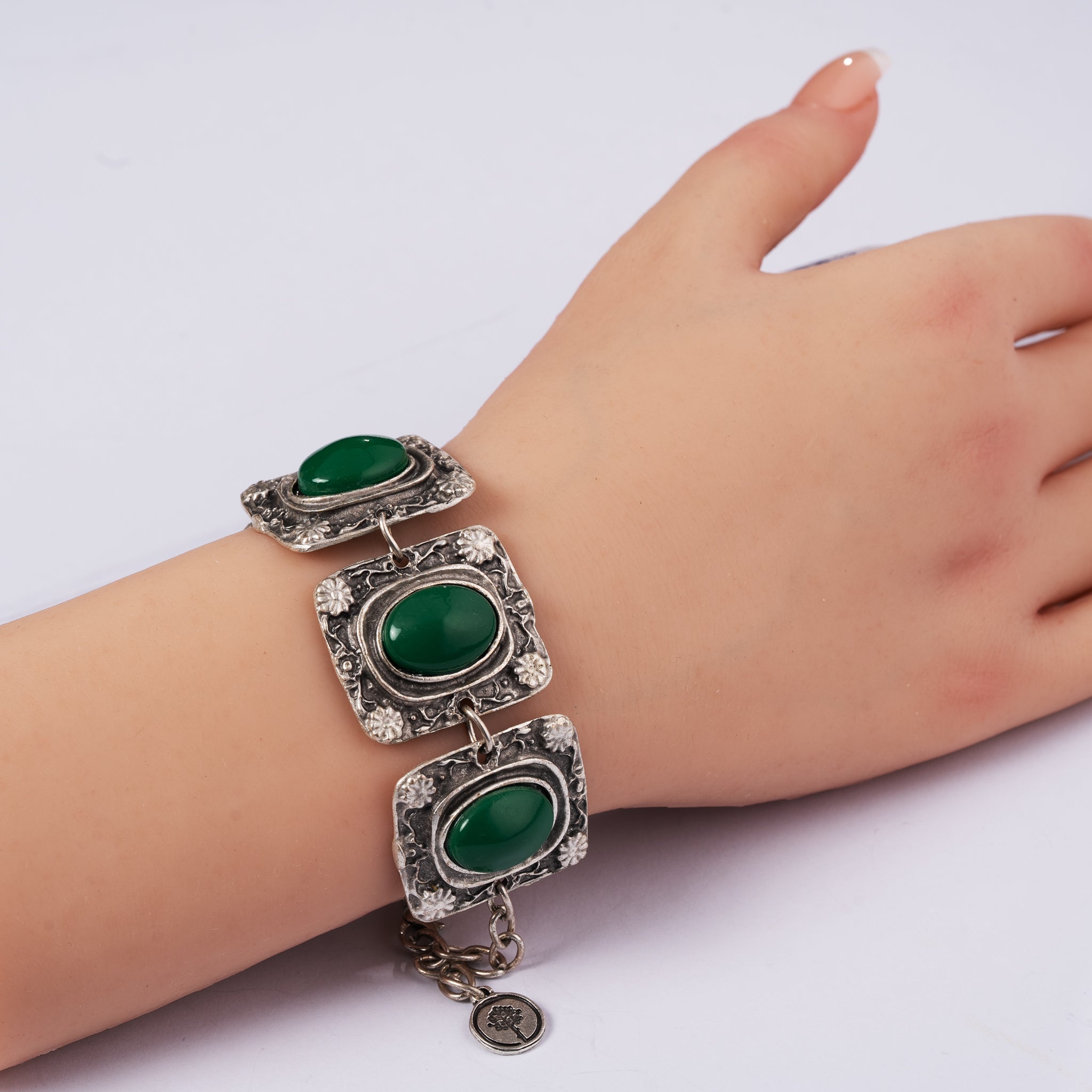 Green Vintage Bracelet - Cherry Blossom